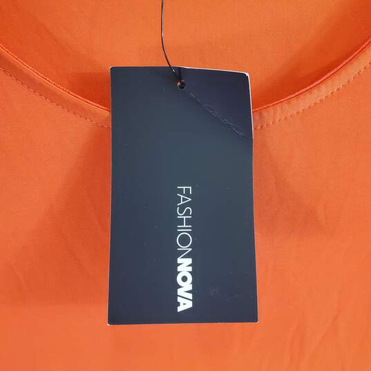 FashionNova Women Neon Orange Maxi Dress Sz 3X NWT image number 4