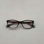Womens RA7071 Clear Lens Brown Full-Rim Prescription Rectangle Eyeglasses image number 4