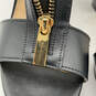 Womens Black Leather Open Toe Front Zip Block Platform Heels Size 7.5 image number 8