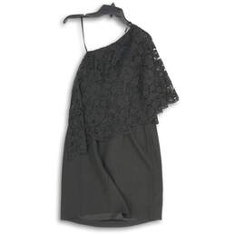NWT Nanette Lepore Womens Black Lace Draped One Shoulder Sheath Dress Size 10 alternative image