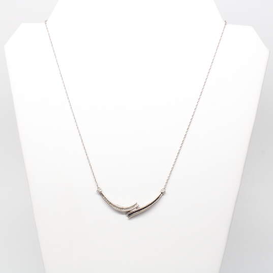 Sterling Silver White & Black Diamond Accent Pendant Necklace (18.5in) - 6.3g image number 2