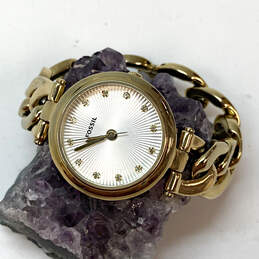 Fossil Watch 45.5gDesigner Fossil ES3391 Gold-Tone Chain Strap Round Dial Analog Wristwatch