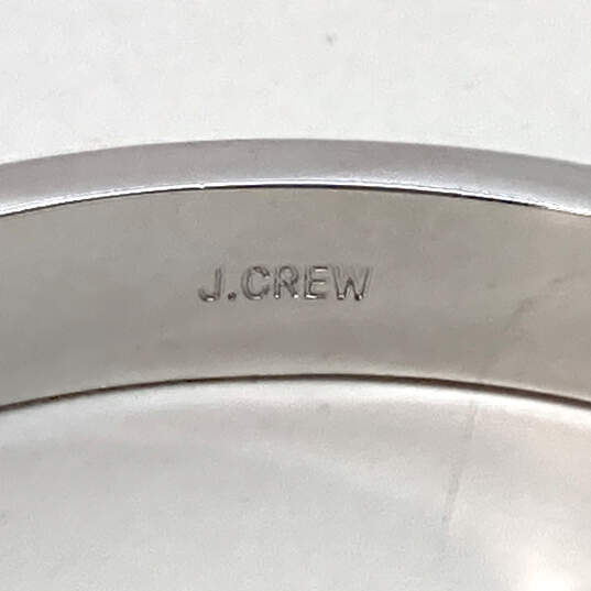 Designer J. Crew Silver-Tone Round Shaped Hinged Thick Bangle Bracelet image number 5