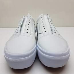 Vans Old Skool Platform White Sneakers Size 7.5/9 Unisex NO LACE alternative image