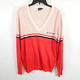 Dunlop Sportwear Women Orange Stripe Sweatshirt Sz 44