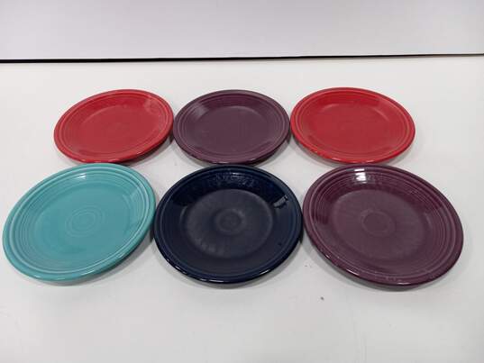 Set of 6 Colorful Stoneware Salad Plates image number 1