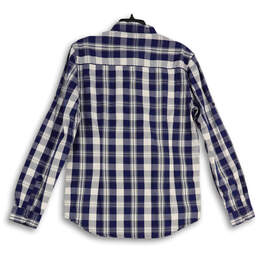 NWT Mens Blue Check Long Sleeve Spread Collar Button-Up Shirt Size M alternative image