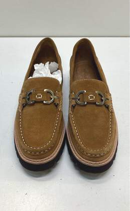 Donald Pliner Helio Brown Suede Platform Loafers Casual Shoes Women's Size 10 alternative image