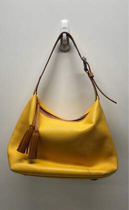 Dooney and Bourke Yellow Leather Zip Tote Bag alternative image