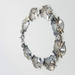 Sterling Silver Cat Link Bracelet 6.8g