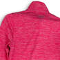 Womens Pink Space Dye 1/4 Zip Mock Neck Long Sleeve Pullover T-Shirt Size S image number 4