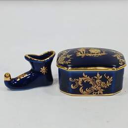 Limoges Trinket Box and Miniature Boot