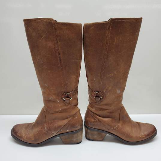 Teva Women's Leather Tall Brown Heeled Boots Size 10 image number 4