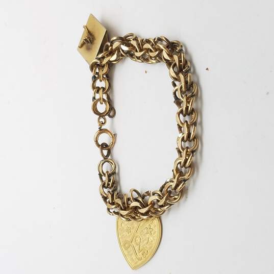 Gold Filled 2-Charm Bracelet Scrap 22.2g image number 8