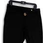 Womens Black Slash Pockets Straight Leg Flat Front Dress Pants Size 10 image number 3
