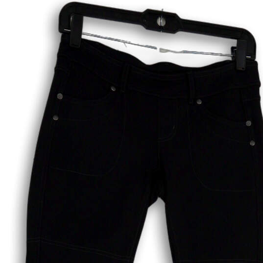 Womens Black Denim Dark Wash Pockets Stretch Skinny Leg Jeans Size SP image number 3