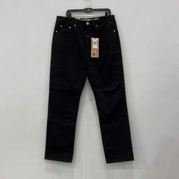 NWT Mens Black Denim Dark Wash 5 Pocket Design Straight Leg Jeans Size W36 L32