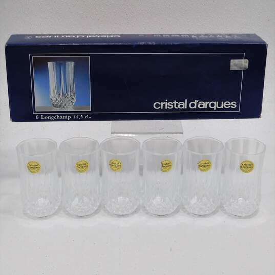 Set of 6 Cristal D'Arques Longchamp Lead Crystal Glass Highball Tumbler IOB image number 1