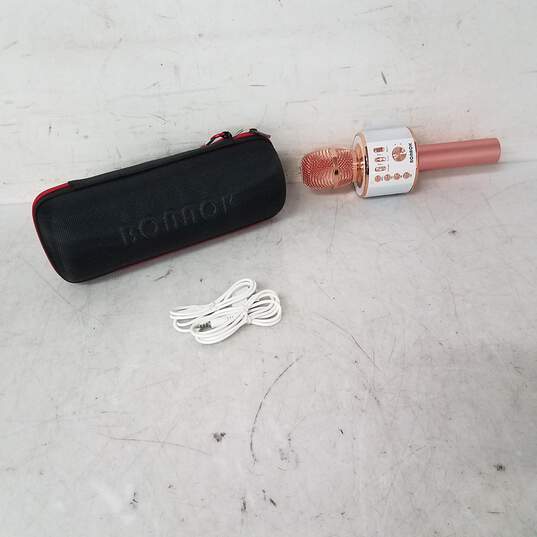 BONAOK Wireless Karaoke Microphone (Rose Gold color) with case - Power on tested image number 6