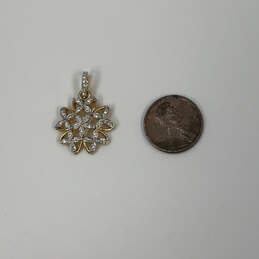 Designer Swarovski Gold-Tone Clear Crystal Stone Flower Charm Pendant alternative image