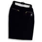 NWT Womens Black Flat Front Pockets Back Zip Straight & Pencil Skirt Size 6 image number 2