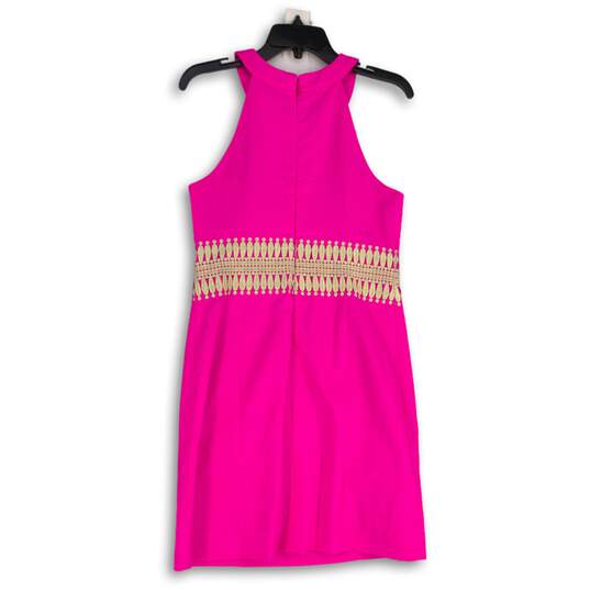 Lilly Pulitzer Womens Ashlyn Hot Pink Sleeveless Back Zip Shift Dress Size 6 image number 2