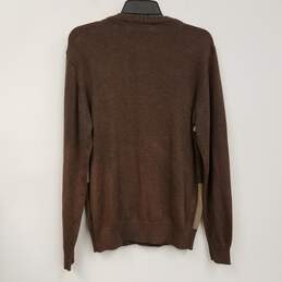 Mens Brown Patchwork Long Sleeve Crew Neck Knitted Pullover Sweater Size M alternative image
