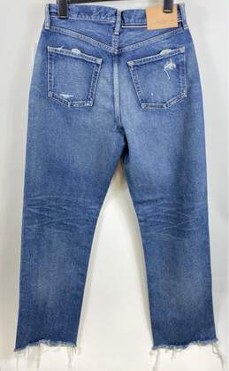 NWT Vintage Moussy Womens Blue Cotton High Rise Distressed Straight Jeans Sz 29 alternative image