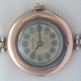 EXTREMELY RARE Rolex 892 Circa 1920-1926 375 Gold Circular Double Hinged Case Manual Wind Antique Watch w/COA alternative image