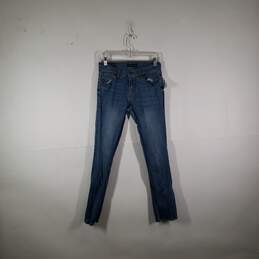 Womens Medium Wash 5 Pocket Design Denim Skinny Leg Jeans Size 28/32