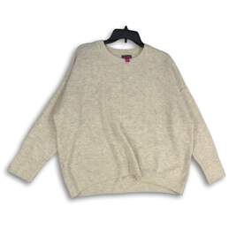 Vince Camuto Womens Cream Knitted Crew Neck Long Sleeve Pullover Sweater Size L