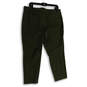 Womens Green Flat Front Stretch Pockets Straight Leg Ankle Pants Size 14S image number 2