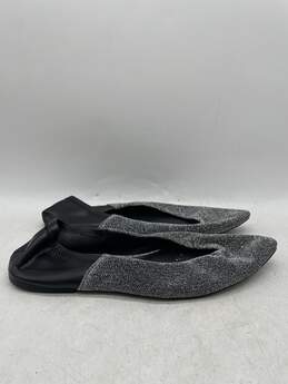 Womens Silver Shiny Round Toe Slip On Ballerina Flats Size 38 W-0552482-G