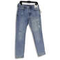 NWT Womens Blue Denim Medium Wash Distressed Skinny Leg Jeans Size 32x32 image number 1
