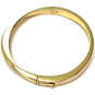Designer Kate Spade Gold-Tone White Enamel Curved Hinged Bangle Bracelet image number 2