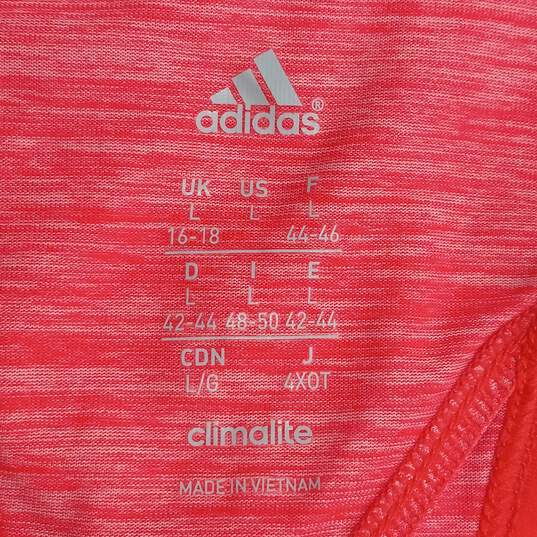 Adidas Women's Pink Heather Climalite Activewear Workout Tank Top Size L image number 4