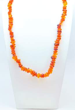 Artisan Amber Nuggets Beaded Statement Necklace 43.8g