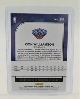 2019-20 Zion Williamson NBA Hoops Premium Stock Rookie NO Pelicans alternative image