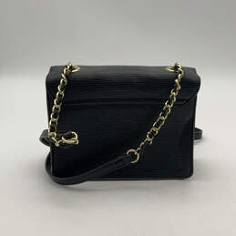Womens Black Leather Inner Pocket Adjustable Strap Stylish Crossbody Bag alternative image