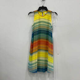 NWT Womens Multicolor Abstract Sleeveless Knee Length A-Line Dress Size 2