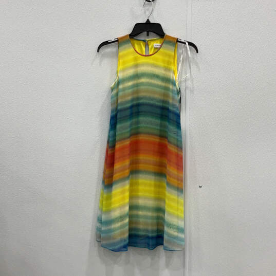NWT Womens Multicolor Abstract Sleeveless Knee Length A-Line Dress Size 2 image number 1