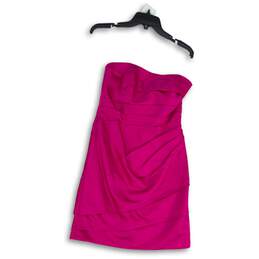 NWT David's Bridal Womens Pink Strapless Back Zip Wedding Mini Dress Size 8