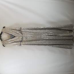 David's Bridal Women Silver Sequin Formal Sleeveless Dress Max 1X