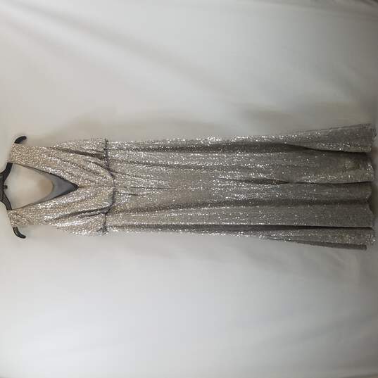 David's Bridal Women Silver Sequin Formal Sleeveless Dress Max 1X image number 1
