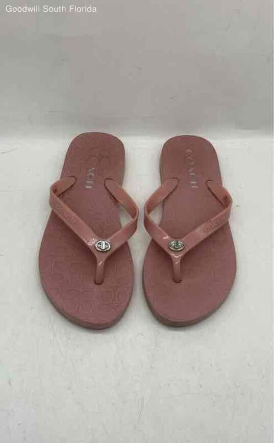 Coach Womens Pink Thong Sandals Size 6B image number 3
