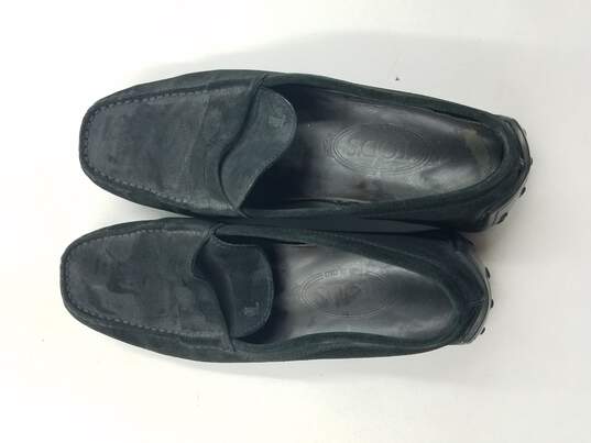Tod's Black Suede Driving Loafers M 8.5 COA image number 6