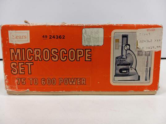 Vintage Sears 75 to 600 Power Microscope Set IOB image number 4