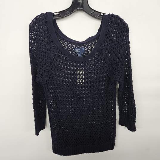 American Eagle Outfitters Navy Knit Sweater image number 1