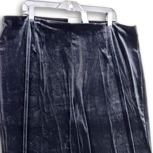 Womens Black Flat Front Elastic Waist Wide Leg Pull-On Cropped Pants Size 2 image number 3