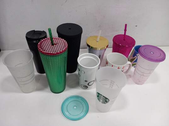 Bundle of 11 Starbucks Tumblers & Ceramic Mugs image number 1
